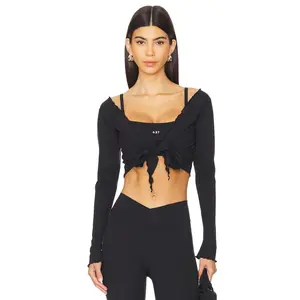 437 The Wrap Top in Black