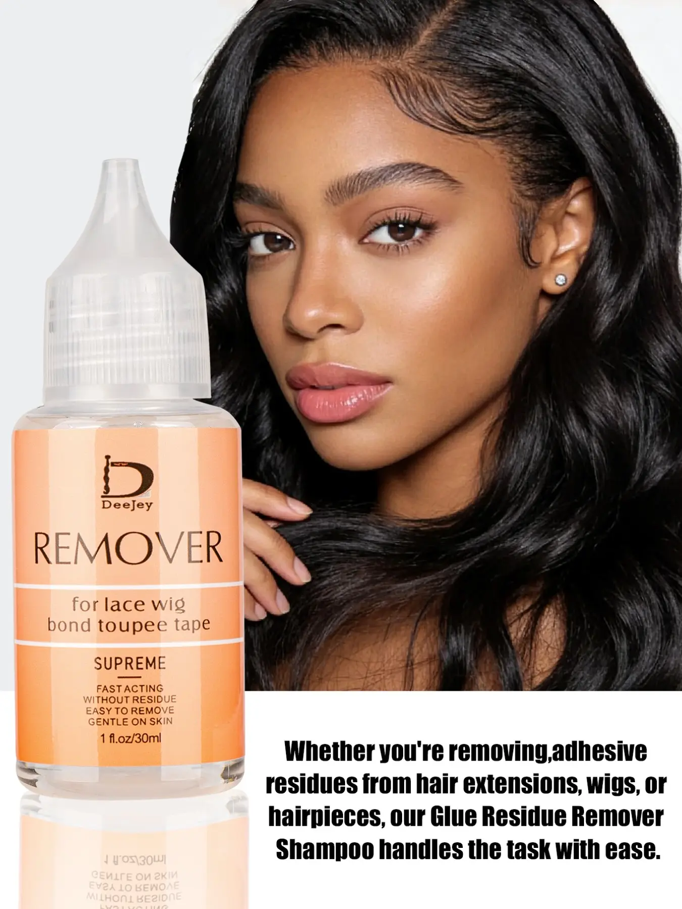 Lace Wig Glue Remover Liquid, Suitable for Wigs and Hair, Easy to Use, Fast Drying, Perfect for Lace Wig Maintenance, Hair Extension Tape, Hairpiece