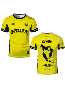 2025 CS2 Austin home team vitality commemorative esports uniform ball ZywOo training breathable T-shirt short sleeved top breathable sweat absorbing quick drying unisex round neck top