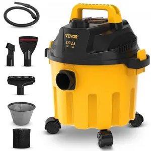 VEVOR Wet Dry Vacuum, 2.6 Gallon, 2.5 Peak HP, 3 in 1 Shop Vac with Blowing Function, Portable with Attachments for Floor, Upholstery, Gap, Car Cleaning, ETL Listed, Yellow