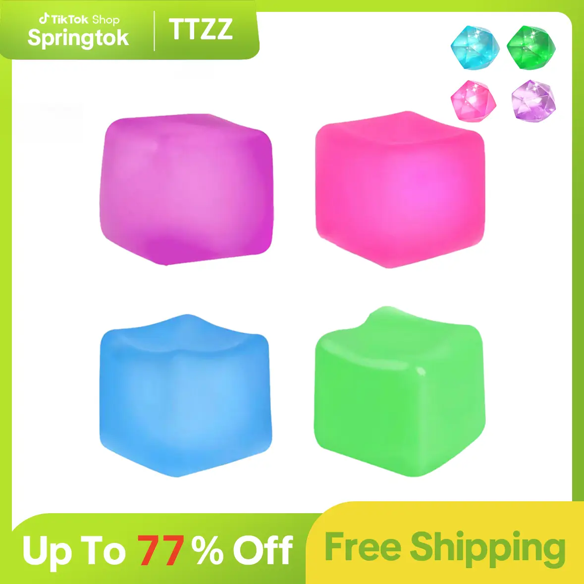 Stress Relief Fidget Cube - Sensory Toy for Adults and Kids, Anxiety Relief with Gel Filling, Squishy Toys for Home and Classroom
