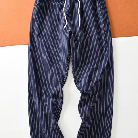 Men's Woven Striped Straight Leg Pants, Casual Comfy Sporty, Loose Sports Pants, Comfortable Sporty Trousers, Perfect for Daily Wear and Sports Activities, Athleisure Style Bottoms, Casual Sportswear