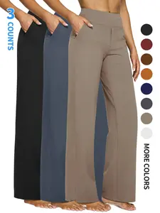 2026 Spring Summer Women's High Waist Loose Wide Leg Yoga Pants, Lightweight Cool Fabric Minimalist Lounge Pants with 4 Pockets, Breathable Casual Daily Work Pants