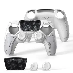 GeekShare G.S.TAC Tactical PS5 Controller Skin Set,Anti Slip Siicone Protective Cover Skin Case for PSS Wireless Controller with 2 Thumb Grip Caps and 2 Stickers