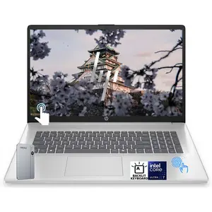 HP 17t-cn500 17-inch Touchscreen Business Laptop - Intel Ultra 7 255U, HD+ Display, Backlit KB, Win 11 Home, 8GB DDR5, 512GB SSD,Silver,w/Accessory