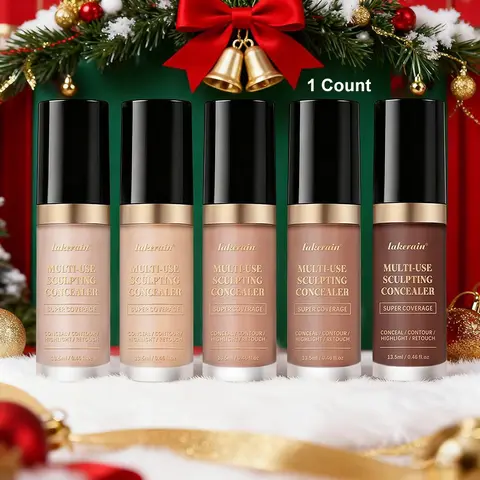 Long-lasting Concealer, Super Coverage Concealer, 1 Count Waterproof Concealer, Full Coverage Concealer, Makeup Palette for Contour & Highlighter in One, Face & Body Makeup, Foundation