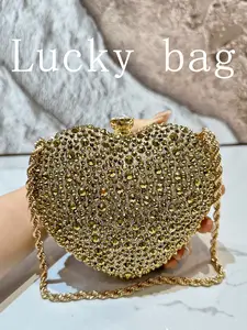 New Fashion Shiny Heart Rhinestone Handbag, Luxury Clutch, Women's Party Evening Bag, Perfect for Weddings, Balls, Parties