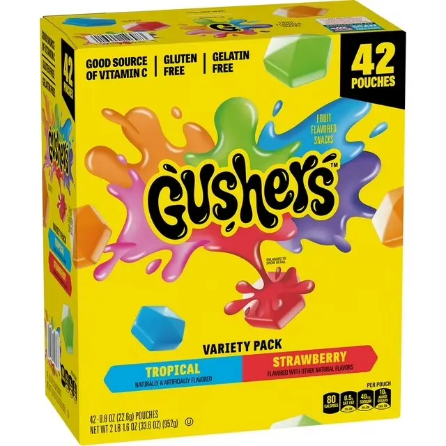 Gushers Strawberry & Tropical Variety Pack Snacks, 0.8 oz., 42 pk