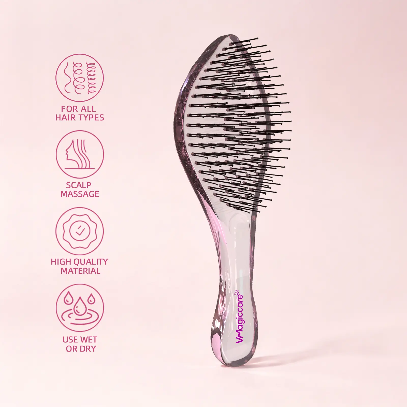 2026 Must-Have HighQuality VMAGICCARE Hairbrush - Hair Tool, Dual-Level Teeth for Effortless Detangling, Long-Lasting Scalp Comb for Wet & Dry Textured/Curly Hair, back to school