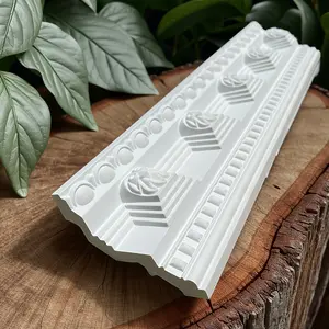 12pcs PU Line Imitation Gypsum Foam Wall Corner Decoration, Wall Decorative PU Moulding Wall Panel Molding Model Building Material Ceiling Material