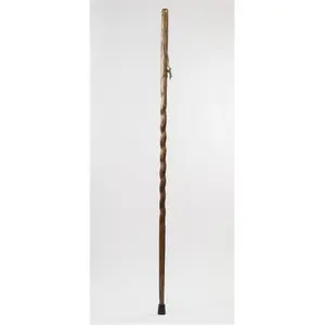 Brazos Walking Sticks BPT3-R 55 in. Fixed Length Twisted Oak Wood Hiking Stick - Red, Natural Grain, Backpacker Grip, Durable Survival, Natural Material Pet Accessory for Small Animal Health Supplies, Durable Survival Stick
