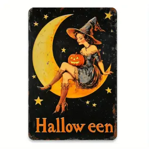 Retro Witchcraft Themed Metal Sign 8x12 Inches Rust Resistant Decorative Artwork for Home Office Café or Garage