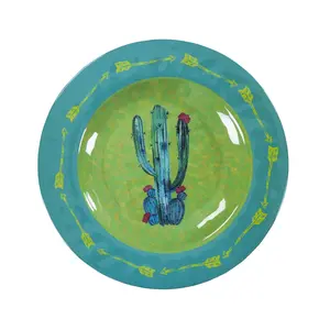 Cactus Melamine Salad Plate Sets, Set of 4