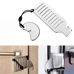 Portable Stainless Steel Lock, Compact Reinforced Latch, Lock Latches & Bolts for Camping & Hiking Travel Security
