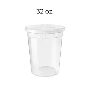 32 oz. - Deli Food Storage Containers With Airtight Lids 50 Pcs/Carton