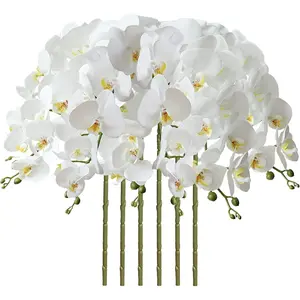 3 Pcs 28" Artificial Phalaenopsis Flowers  Artificial Orchid Flowers Stem Plants Decorative Flower Arrangement for Home Décor