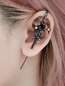 Punk Unique Y2K Stars and Moons Cubic Zirconia Earrings for Woman Witchy Jewelry Daily Vacation Music Festival Party Halloween Christmas Day punk style earrings