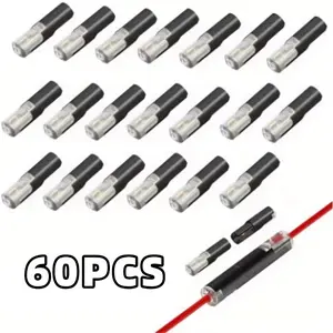 60 pieces of 1-wire quick disconnect electrical connectors, for quickly and safely connecting the car speaker circuit connector, Durable Reliable Connectors