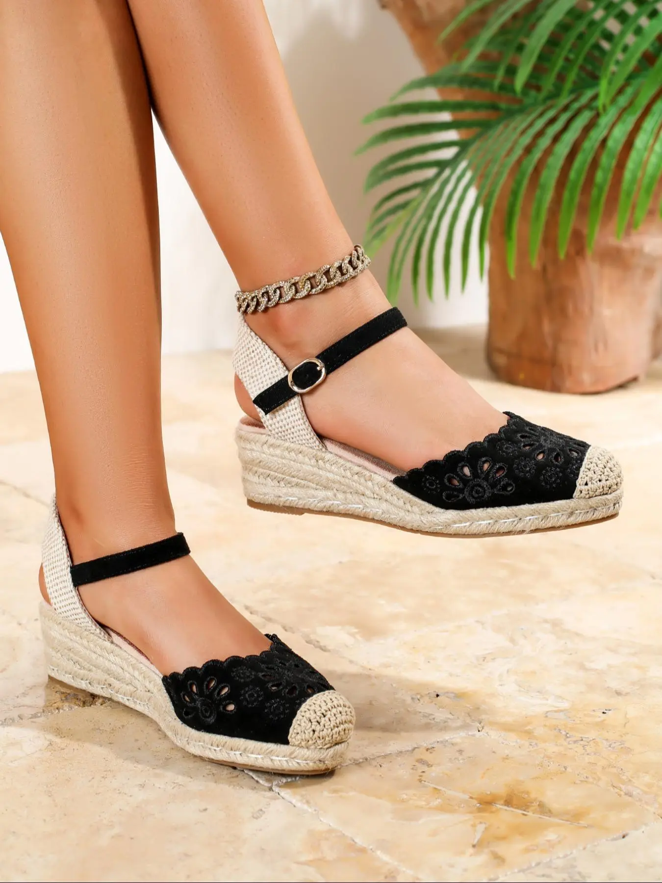 Women's Platform Sandals, Casual Trendy Sandals, Ankle Strap Sandal, Casual Summer Footwear Versatile Espadrilles Low Wedge Sandals for Beach Vacation, Girl, Espadrille Platform Wedges, Elevated Sandals