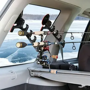 4pcs/6pcs Heavy Duty Suction Cup Fishing Rod Holder, Vehicle Fishing Pole Storage Rack