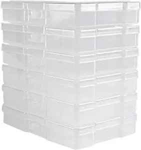 Clear 4"x6" Photo Storage Boxes – 6 Pack Plastic Photo Organizer Cases with Lids, Picture Storage Containers for 4x6 Prints, Craft & Memory Card Sorting Box-Clear