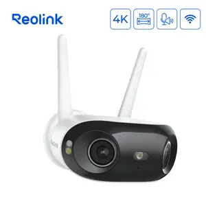 Reolink Elite WiFi 4K 8MP Dual-Lens Plug-in Security Camera 180° Ultra-Wide View Color Night Vision 24/7 Recording Smart Detection Camera