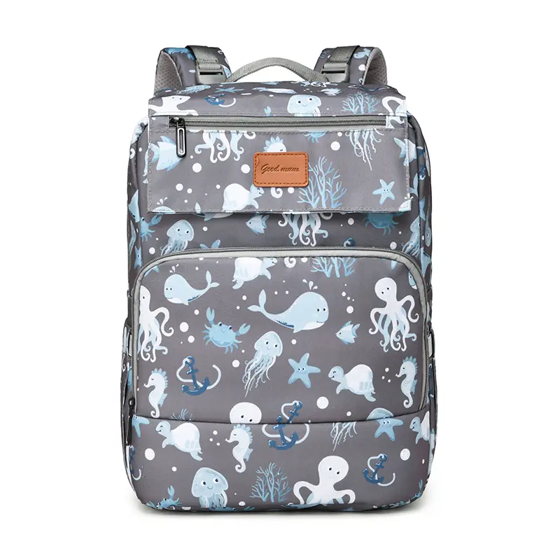Baby-Safe Oxford Basic Diaper Bag Backpack - 2-in-1 Foldable Baby Bed, Large Size, Waterproof Unisex Multi-Compartment Compartments Diaper Bag, Multipocket Travel Organizer for Moms, Free Hook (Ideal for 18-24 Months), Backpacks, Plain, Compartments Diape