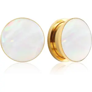 2 PCS 6mm-25mm Hypoallergenic 316 Stainless Steel Elegant Conch Ear Tunnels Plugs Ear Gauges Stretcher Body Piercing Jewelry for Women Men