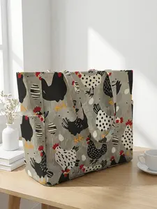 Chicken Pattern 2D Print Travel Bag, Travel Duffel, Duffle Weekender, Travel Duffle Bag, Large Capacity Storage Bag, Durable Multi-Pocket Design, Zipper Closure, Casual Style, Travel Essentials Bag