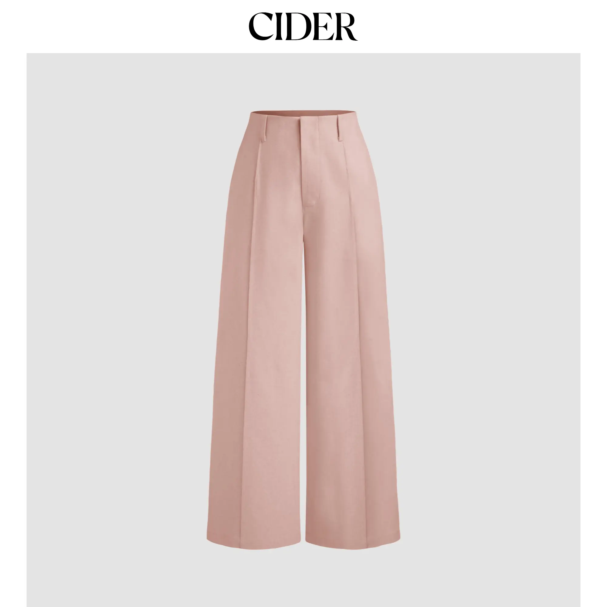 Cider [8 colors, size 0-26] Linen-blend High Rise Solid Pocket Wide Leg Trousers