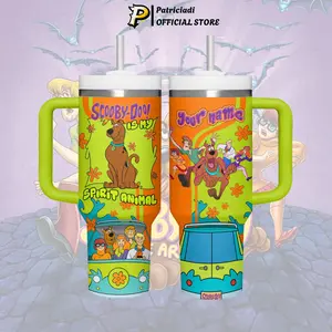 Personalized Custom Name Scooby Doo Spirit Animal Tumbler 20oz-40oz Stainless Steel, Double Wall Insulated, With Handle & Straw – Funny Gift for Scooby Doo Lovers & Fans