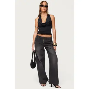 Aliyah Zip Low Rise Baggy Jeans