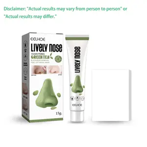 EELHOE Lively Nose Green Tea Peel-off Nose Mask - 15g Deep Cleansing Pore Tightening Blackhead Acne Treatment with Willow Bark & Centella Asiatica Extract