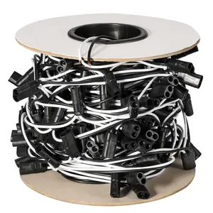 Partsam 150-Counts 2-Prong Double Female Bullet Plug Wire Harness for Car Truck Trailers - Universal Fit, Easy Installation, 74 Feet Length