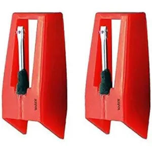 Boytone Pack of 2, Sapphire Tipped Ceramic Replacement Needle for Turntables