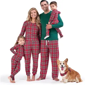Holiday Family Matching Pajamas Baby Black Checkered Clothes Fabric Suits White Winter Womenswear Girl