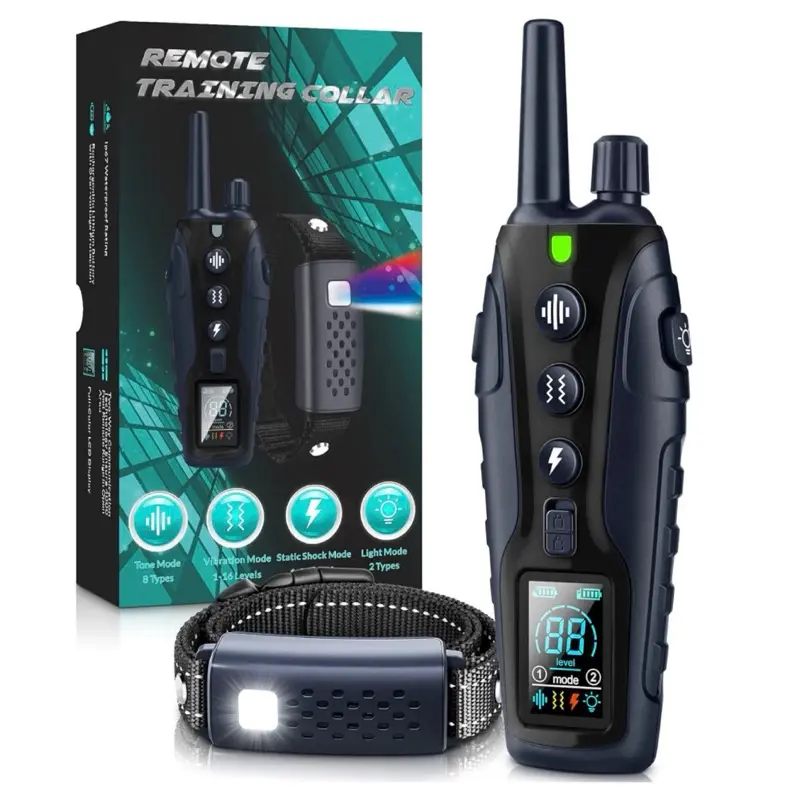 Shock Collar for Dogs - 4500FT Dog Training Collar with Remote, Waterproof e Collar with Flashlight, 4 Training Modes, Keypad Lock, Rechargeable Dog Shock Collar for Small Medium Large Dogs