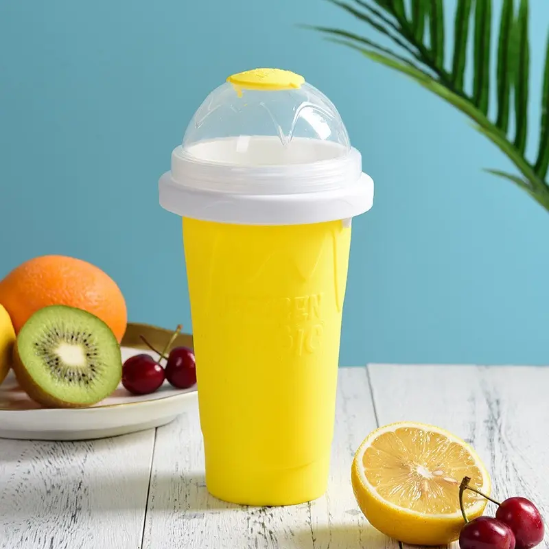 New style squeeze slush cup, summer squeeze cup turns into an ice cup, internet-famous rapid cooling, silicone cup for crushed ice and ice cream, keep cool this summer, Home