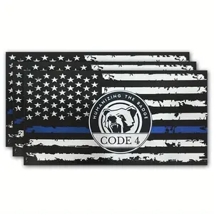Thin Blue Line Sticker Code 4, American Flag Thin Blue Line Decal, Lives Matter Flag Sticker, Back The Blue Bumper Vinyl Decal, Support Police Sticker for Cars, Trucks & Windows