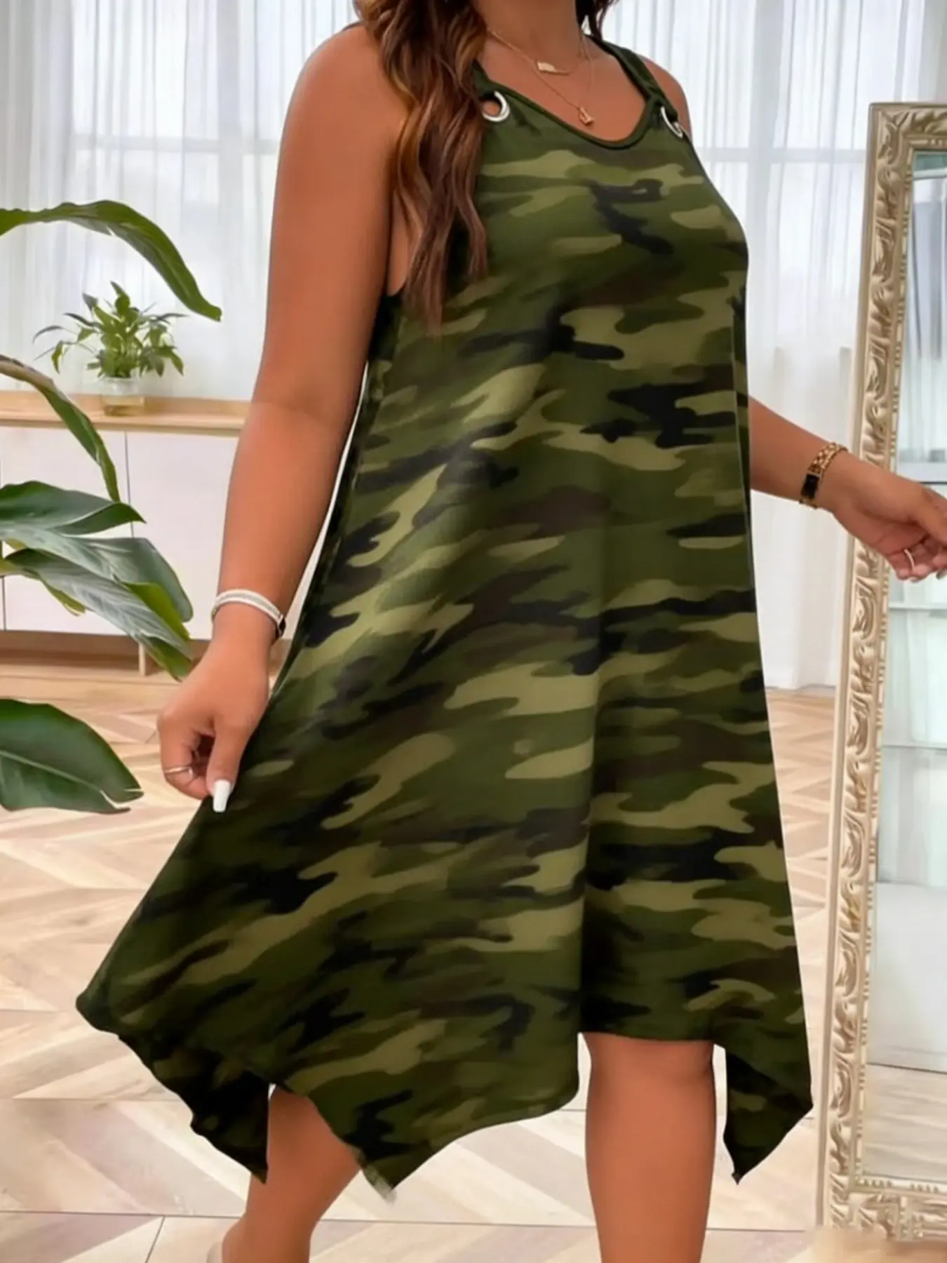 open lace back dress Plus Size Maxi Dresses for Curvy Women Fall Camouflage Print Short Sleeve  Strapless Colorblock Floor Length Sundress at Amazon Women's Clothing store main image 0
