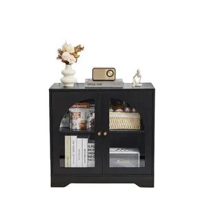 Giratree 27" Short Storage Cabinet, Acrylic Arched Door & Adjustable Shelf, High-Density MDF, Scratch-Resistant, for Bathroom/Living Room/Coffee Bar, Space-Saving