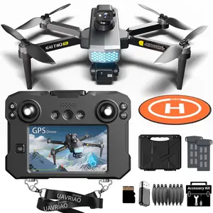 5.6-inch touch screen drone, 3-axis gimbal 4K camera, GPS+ optical flow positioning, brushless motor, 360° laser obstacle avoidance, 7-level wind resistance, return home - adult professional aerial photography quadcopter optical flow hovering rc  flying h