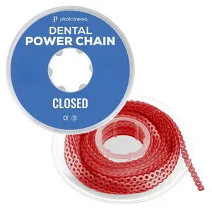 Red Dental Power Chain (Closed) – 15 ft Orthodontic Elastic Chain for Braces