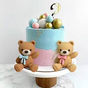22-Piece Blue Gender Reveal Cake Decorations, Boy or Girl Cake Toppers, Teddy Bear Cake Decor, Perfect for Baby Shower Parties, Set