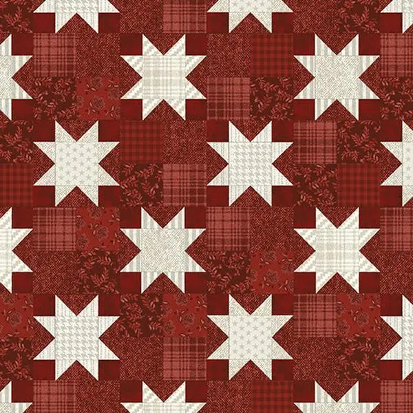 Fabric Benartex Dark Red American Quilt American Valor by the Quarter Yard 16873-19