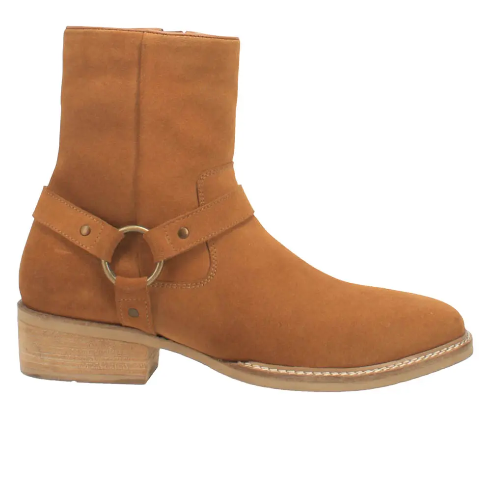 Dingo Mens Calgary Motorcycle Casual Boots Ankle - Brown