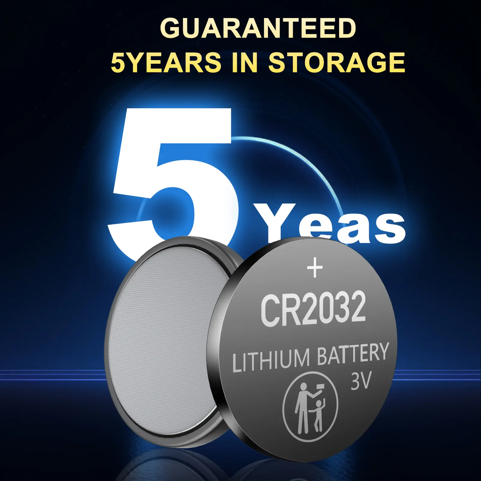 48-Pack CR2032 Lithium Coin Cell Battery, 3 Volt, Long Lasting Power, Mercury-Free  for Key Fobs, Smart Sensors, Scales, Candles