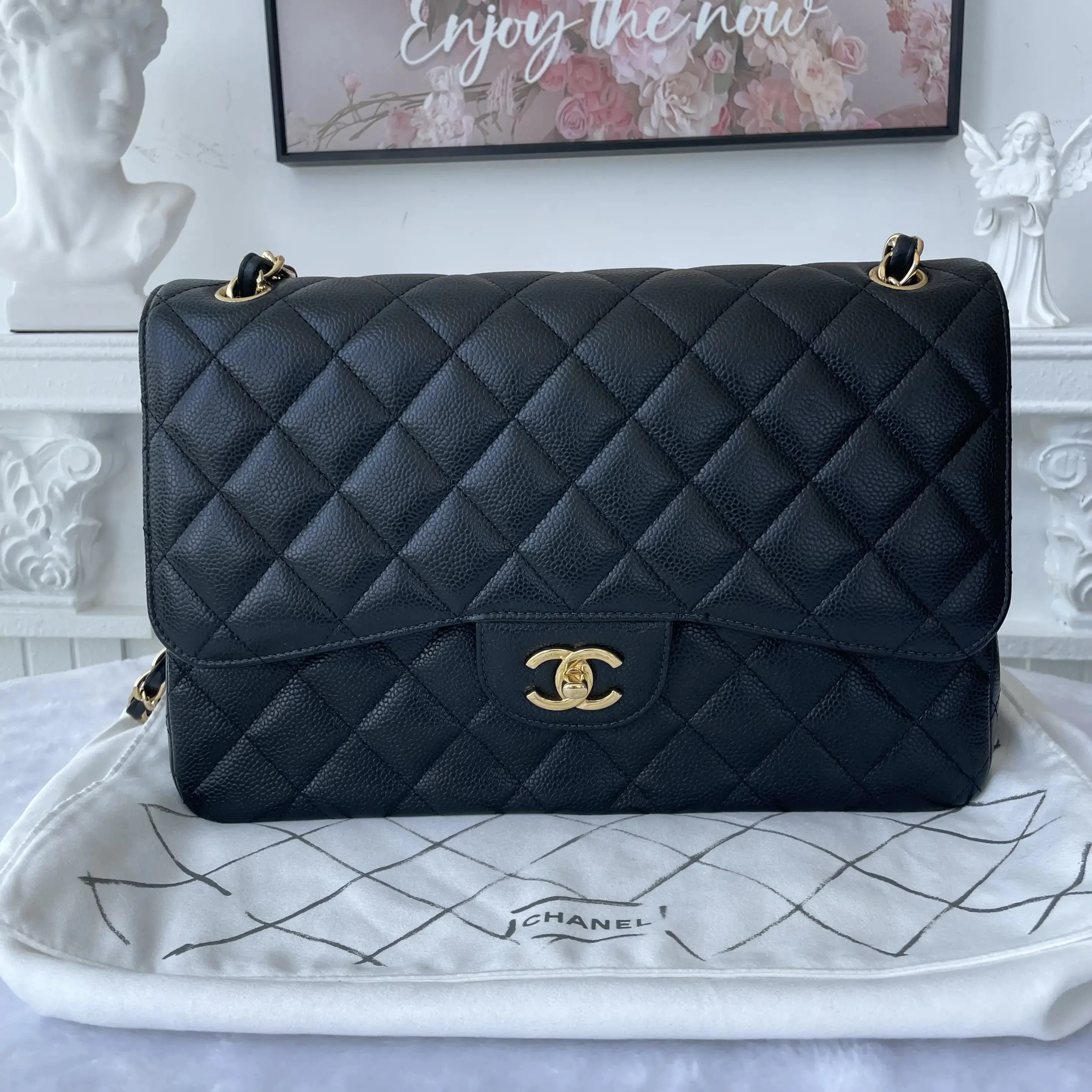Pre-owned CHANEL Classic Flap Shoulder Bags BJ11020050388 Double Flap Jumbo Size