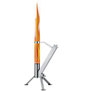 Portable Fire Pit,Patio Pellet Rocket Glass Tube for Outdoor,Wood Pellet Heater