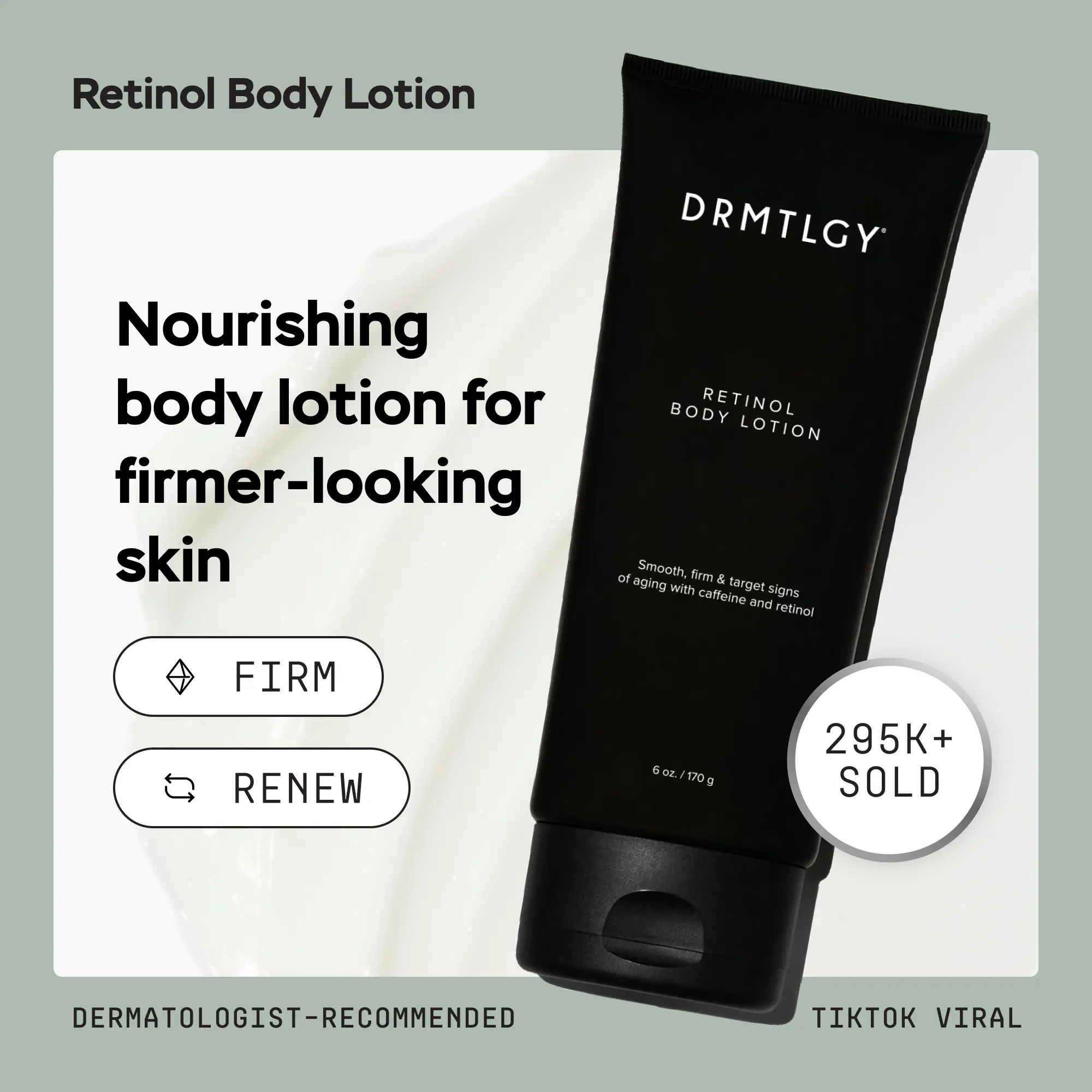 DRMTLGY Retinol Body Lotion 6 oz with Shea Butter and Ceramides Skin Care Hydrating